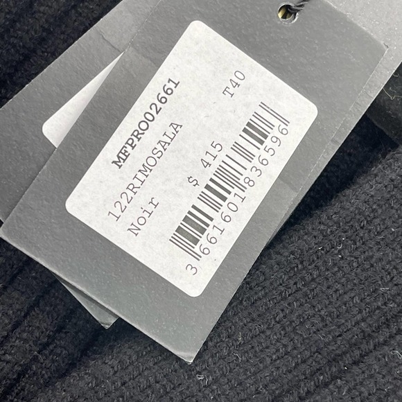 Maje Rimosala Rib-Knit Mini Dress Banded waist Black Size 8 NWT - Picture 6 of 10